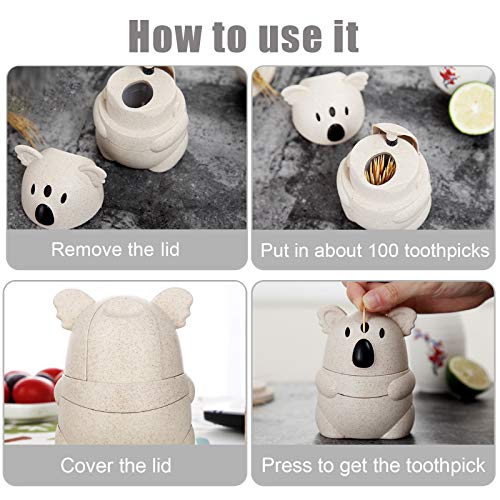image for VIVP Cute Koala Design Toothpick Holder Dispenser - Decorative Toothpi