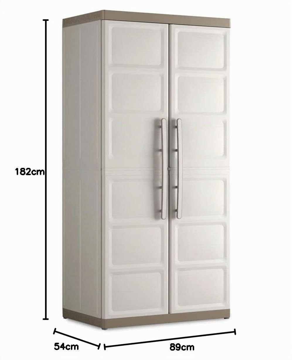 Keter Excellence Armario XL escobero, Resina, Arena/Gris