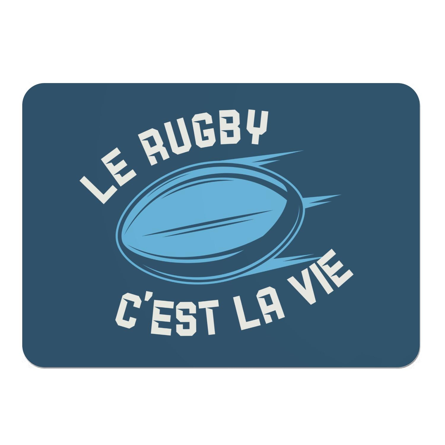 Sets de table souples bleu en liège anti-rayures pour les repas des fans de rugby