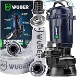 Pompe vide cave fosse septique avec broyeur d'eau + TUYAU 2'' 30M WUBER 2500 W 18000 l/h