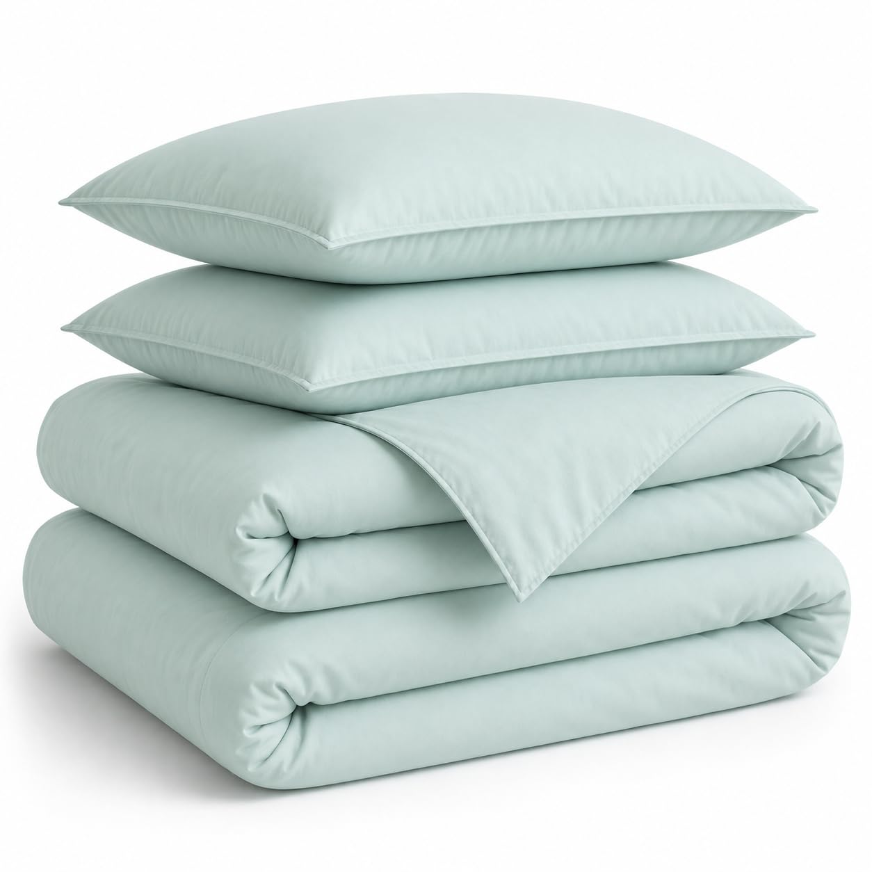 NIGHTZONE Microfibre Duvet Cover Set – Ultra Soft, Wrinkle-Free & Breathable Bedding, Lightweight & Fade-Resistant Quilt Cover with Pillowcases (Duck Egg, Single)