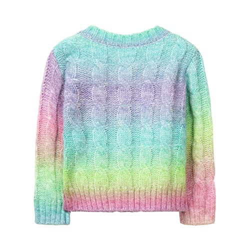 LittleSpring Toddler Girls Cardigan Sweaters Tie-Dye Button Down Fuzzy Lightweight Sweater Pink 3T2