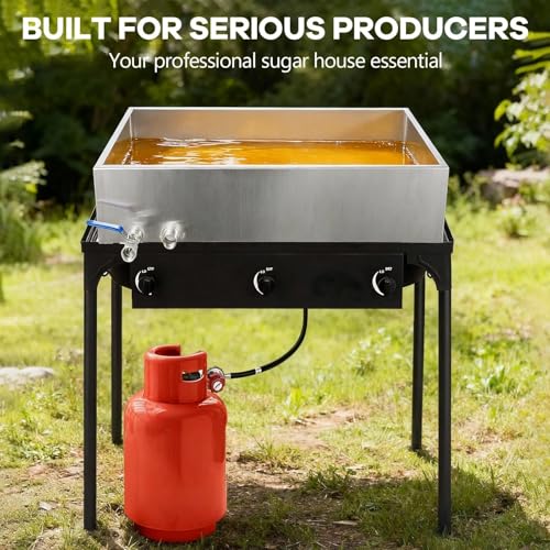 Image of Marada Maple Syrup Evaporator Pan with Dual Interface Steam Table Pan,304 Stainless Jam Food Chafing for Home, Outdoor, Cooking (30 inchL x 20 inchW x 6 inchH)