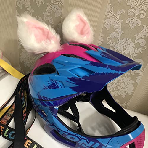 Cat Ears For Helmet Plush Ears Adhesive Velcro Helmet Accessory For Bicycle Motorcycle Smooth Surfaces Helmet Decor Black #TOP3