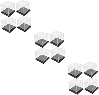 ifundom 12 Peças Caixa De Exibição De Acrílico Mini Estatuetas Vitrine De Acrílico Transparente Vitrine Transparente Vitrine De Troféu Vitrine De Acrílico Vitrine De Beisebol Modelo