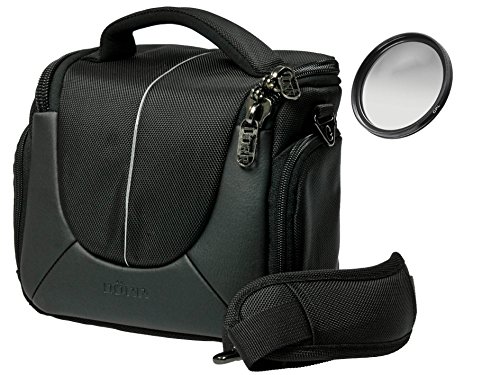 Foto Kamera Tasche Yuma Black M Set Plus Polfilter 58mm für Canon EOS 80D 100D 700D 750D 760D 1200D 1300D mit 18-55mm is…