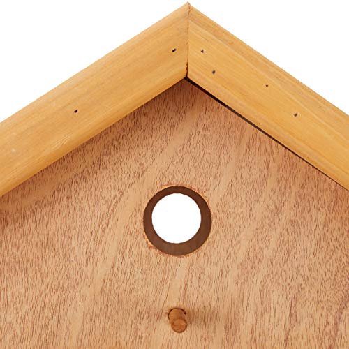 Relaxdays Vogelfutterhaus mit Ständer, groß, wetterfestes Dach, Garten, Holz Vogelhaus HBT 137 x 66 x 59 cm, Natur/grün, 90%, Hellbraun, Dunkelgrün