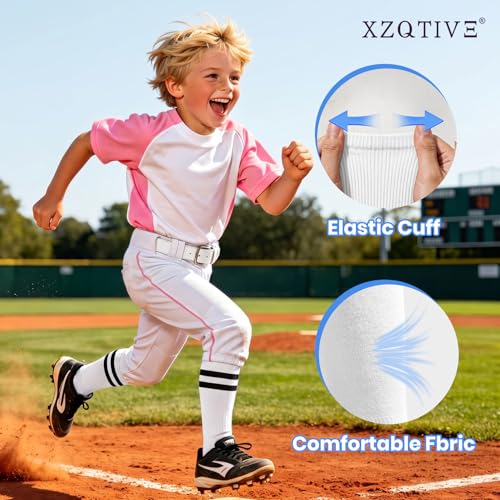 Image of XZQTIVE Baseball Softball Socks and Belt Combo Set Adjustable Softball Socks and Elastic Belt for Kids Youth Adult