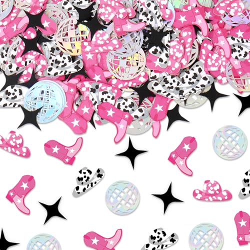Image of Whaline 300 Pcs Western Cowgirl Disco Table Confetti Bachelorette Party Confetti Glitter Table Centerpieces for Birthday Bridal Shower