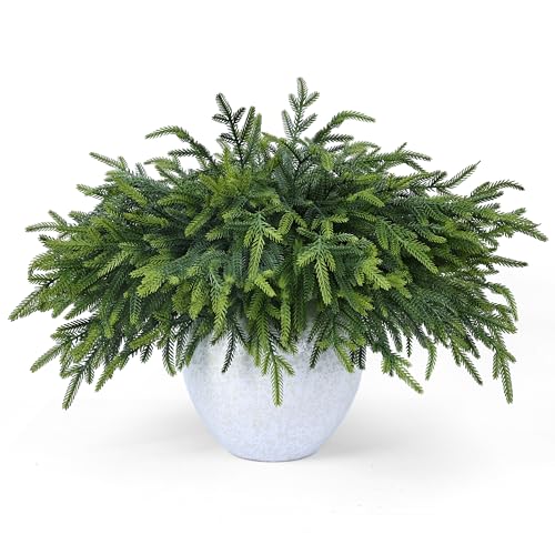 12 Pcs Realistic Christmas Pine Branches Artificial Lifelike Gree...