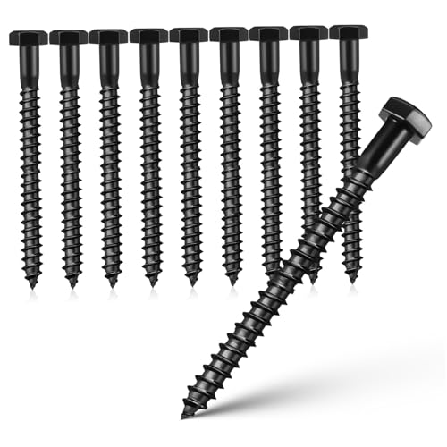 DOITOOL Exterior Screws Set 10pcs Head Lag Screws White for Wood High Strength Metal Fasteners