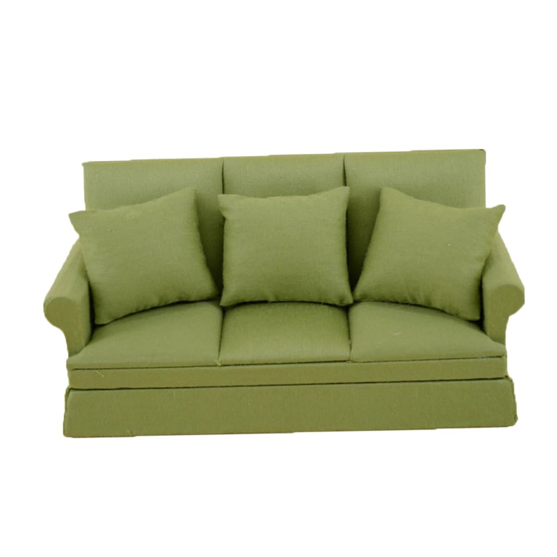 Cndiyald 1/12 Scale Miniature Three-Person Sofa with Removable Cushions, Dollhouse Furniture Accessory for Christmas Decor