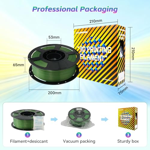 Image of FLASHFORGE Silk+ PLA Filament 1.75mm Green, Silky Texture 3D Printing Filament, Enhanced Layer Adhesion with Stunning Surface Finish; Chrome-Like Brilliance and Silk-Smooth Perfection