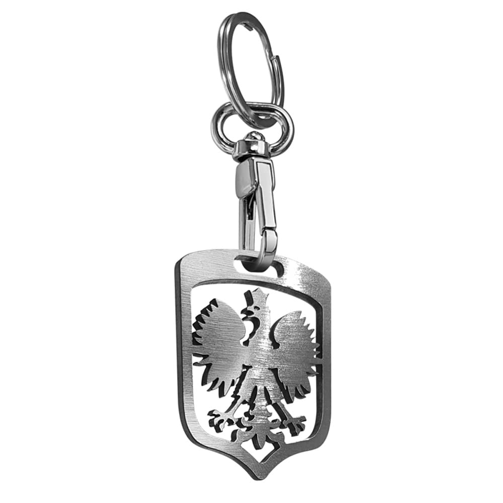 Avisa Stainless steel key chain - 'Poland' (Silver/Graphite)