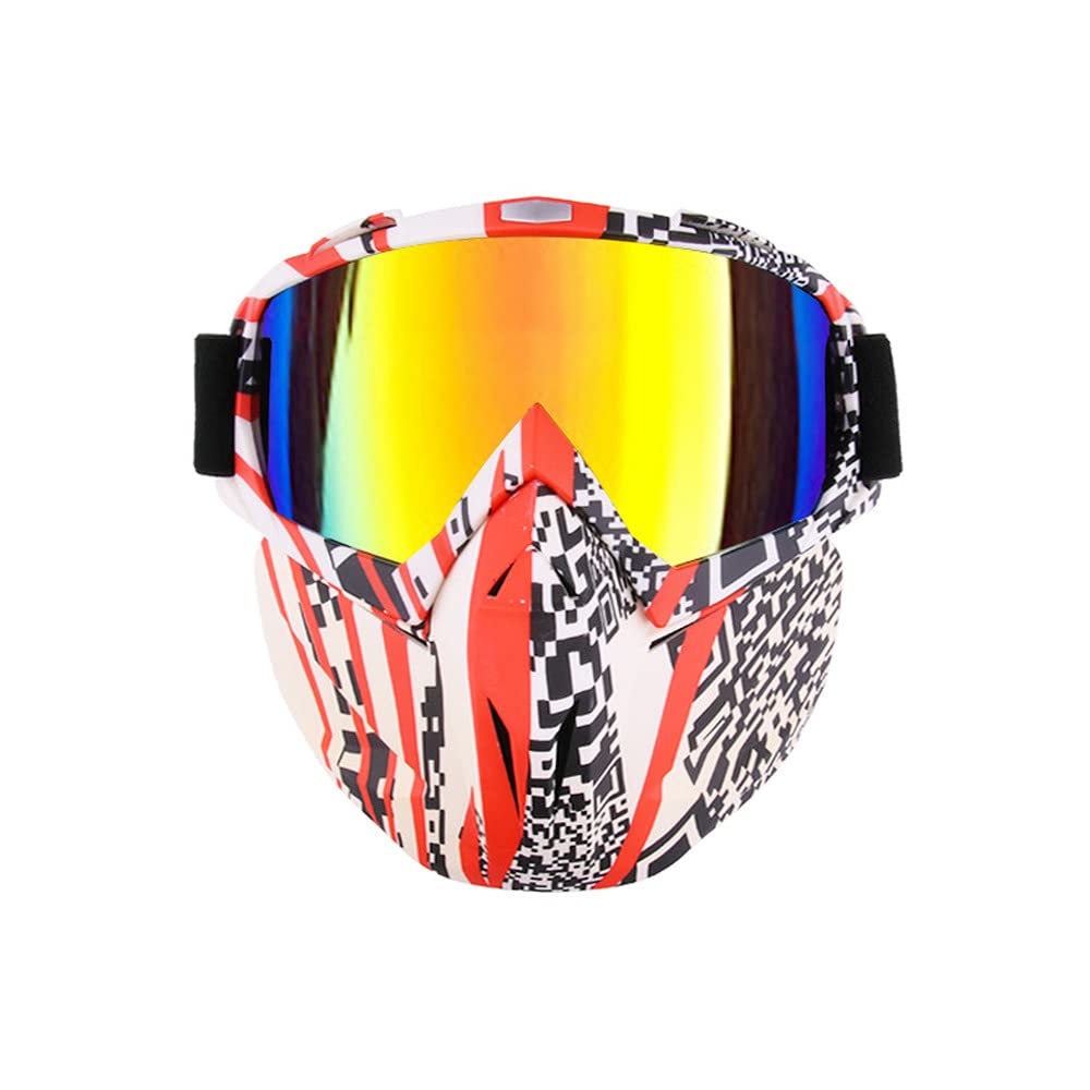Guida per gli occhiali da snowboard da snowboard occhiali da snowboard occhiali da snowmobile moto moto uv400 occhiali anti-nebbia motocross sci staccabile maschera (Color : 3)