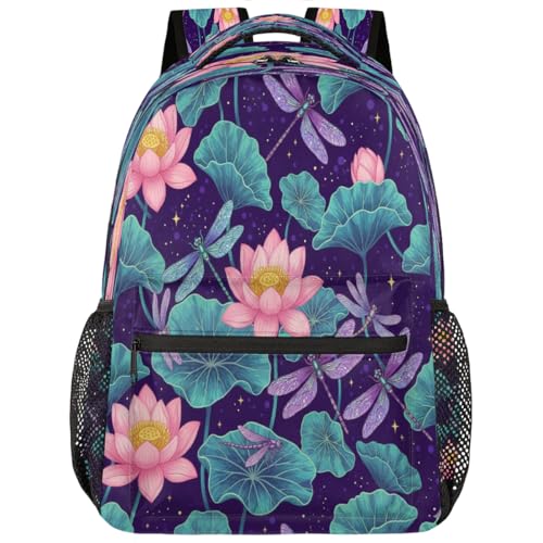 Mochila ligera de 15.6 pulgadas con asas ergonómicas y estampado de libélulas