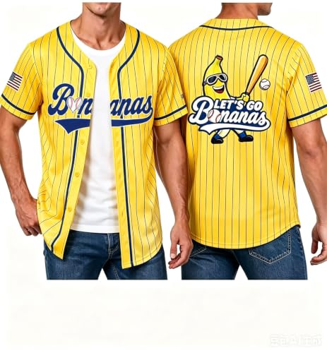 Camiseta de béisbol abotonada para hombre con estampado doble cara miniatura 1