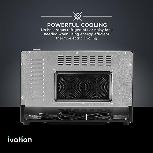 ivation premium stainless steel 8 bottle horizontal thermoelectric wine coolerchiller counter top red amp white wine cellar wdigital temperature freestanding refrigerator quiet operation fridge