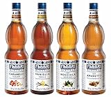 Fabbri Italian Flavoring Syrup, Variety Pack with Amaretto, Caramel, Hazelnut and Vanilla (Pack of 4) 33.8 Ounce Bottles