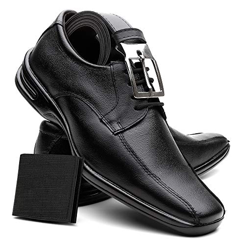 Sapato Social Masculino Em Couro Máximo Conforto Cor:Preto;Tamanho:42
