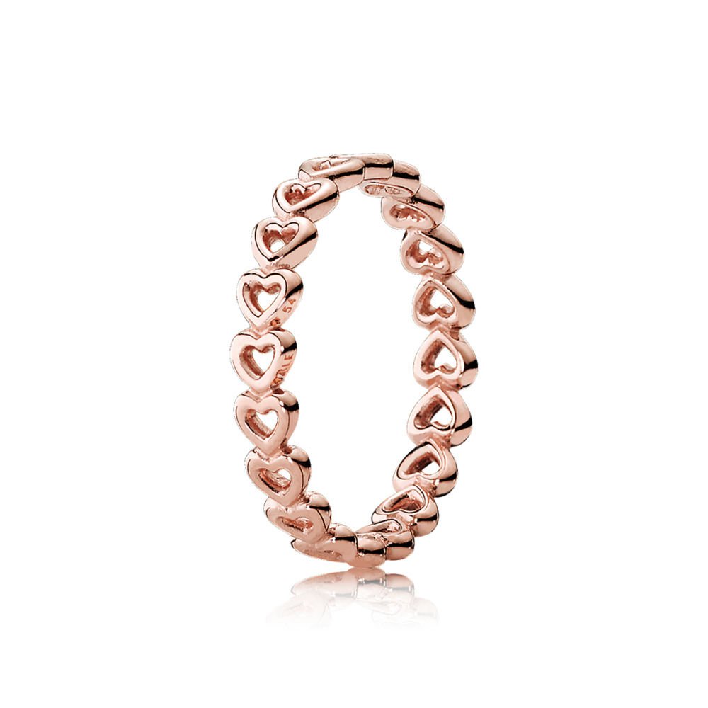 Pandora Ring Herzband, 14-karätig Roségold-vergoldet