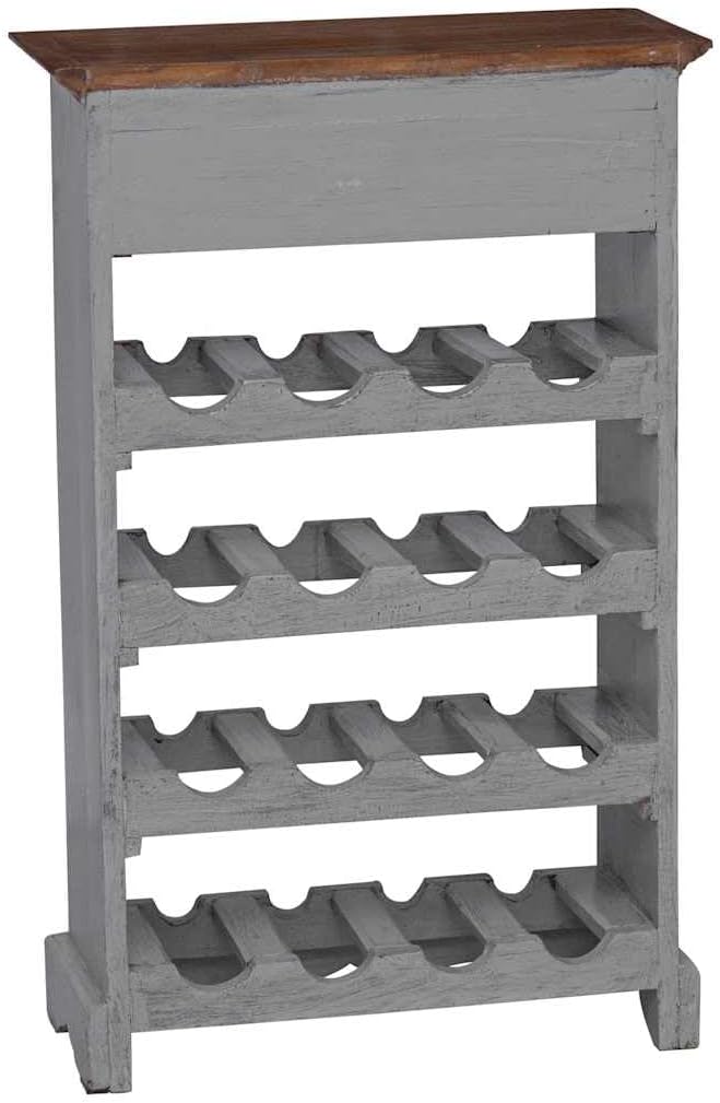 vidaXL Solid Reclaimed Wood Wine Rack, Free Standing, Antique-Style, Handmade, Highly Versatile Room Decor, Unique Vintage Style, 21.7" x 9.1" x 33.5"
