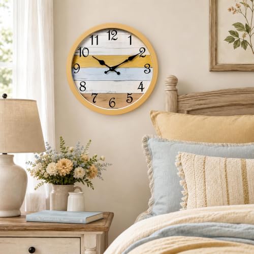 Image of CHYLIN Wall Clock Silent Non-Ticking Battery Operated Rustic Vintage