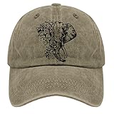 gorro elefante adulto Gorro de dibujo de elefante para mujer, de algodón lavado fresco, ajustable, regalo para papá, abuelo, amigos, mamá, abuela, hijo, hija, profesora, estudiante, novio, novia, esposa, marido para acampar, pesca, viajes, senderismo, pesca, correr, golf, tenis, escalada, caminar, correr, al aire libre, diario, viajes, escuela, compras, desfile, fiesta, eventos, sombreado, vestido, pigmento, color caqui Tamaño: