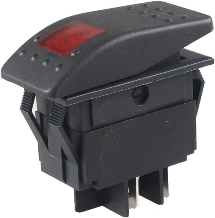 XT AUTO 12V 20 Amp 3pins Red Light Rocker Switch Kit 5-pack