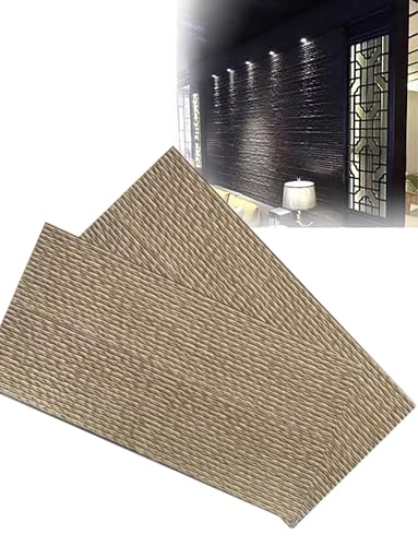 Panel de chapa de piedra sintética para revestimiento de pared, diseño de cascada envejecida, ideal para base de madera y paredes cubiertas de tela, paquete de 6
