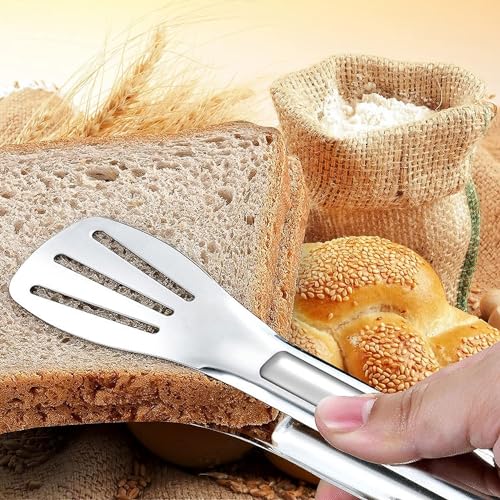 Image of Serving Tongs Kitchen Tongs,Buffet Tongs, Stainless Steel Food Tong Serving Tong,Small Tongs (9 Inch) (Pack of 2)