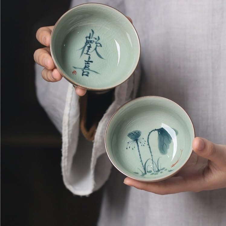 Filiżanki Matcha Chińska filiżanka do herbaty Travel Coffee Coffee Barp Ręcznie malowana filiżanka hosta Podszkliwo Kung Fu Duża filiżanka do herbaty Ceramika chińska pojedyncza filiżanka do herbaty