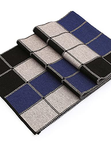 Men's Rectangle Scarf Daily As Per Picture Scarf Color Block,Warm And Thick Scarf (Color : B) (A B) #TOP5