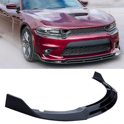 Oasiland Front Lip Compatible with Dodge Charger 2015-2023 Gloss Black Bumper Air Dam Spoiler Lower Chin Fits for SXT/GT/R/T/Scat Pack/Hellcat/SRT 392/ SRT Hellcat Protection Body Part