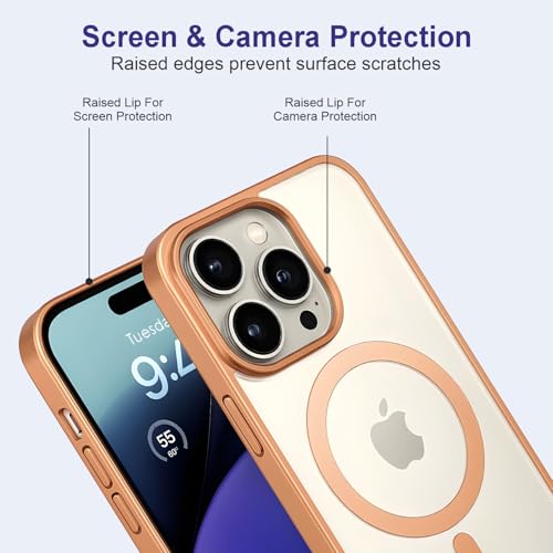 Image of AIBEX Clear Mag-Saf Case for iPhone 16 Pro Max - 1,500 G Strong Magnetic Lock, Crystal-Clear Anti-Yellowing Back | Military-Grade Drop Protection | Camera Guard, Slim & Lightweight - Brown