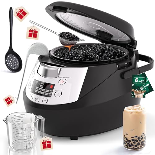 Image of WantJoin Boba Maker - Commercial 6L Bubble Cooker Automatic Cooking Pot Pearl Warmer Machine for Tea Milk Tapioca Pearls, 900W
