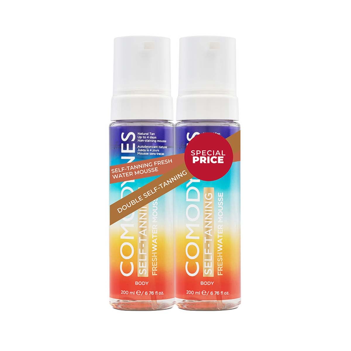 Comodynes - Duplo Fresh Water Mousse, Autobronceador, 2x200 ml
