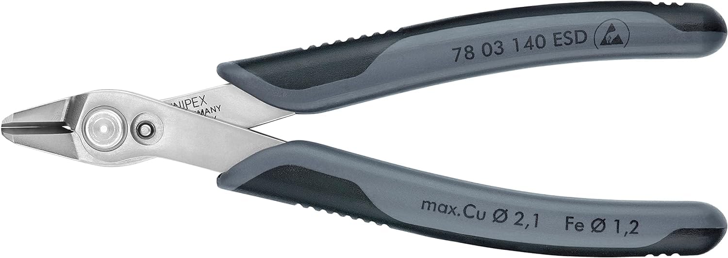 KNIPEX Electronic Super Knips XL ESD with Multi-Component Handles 140 mm, 78 03 140 ESD