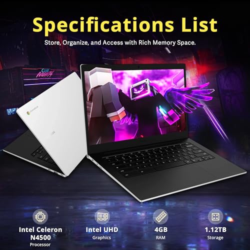 Image of Samsung Galaxy Chromebook Go 14 inch LED HD Laptop, Intel Celeron N4500, 4GB LPDDR4X, 1.12TB Storage (128GB eMMC+1TB Docking Station Set), Intel UHD Graphics, Wi-Fi 6, Webcam, Chrome OS, Silver