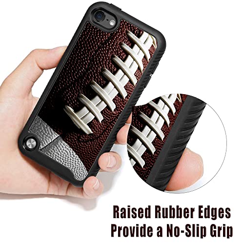 Myturtle Ipod Touch 7Th 6Th 5Th Generation Case Rugged Hybrid Shockproof Nonslip Cover, Realistic 3D Touch Textured Surface, Sports Fan Series, Football #TOP3