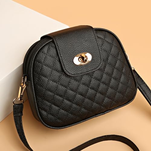 Women's Fashion Quilted Crossbody Bags Casual Shoulder Bag Multi Pocket Purse with Adjustable Shoulder Strap3
