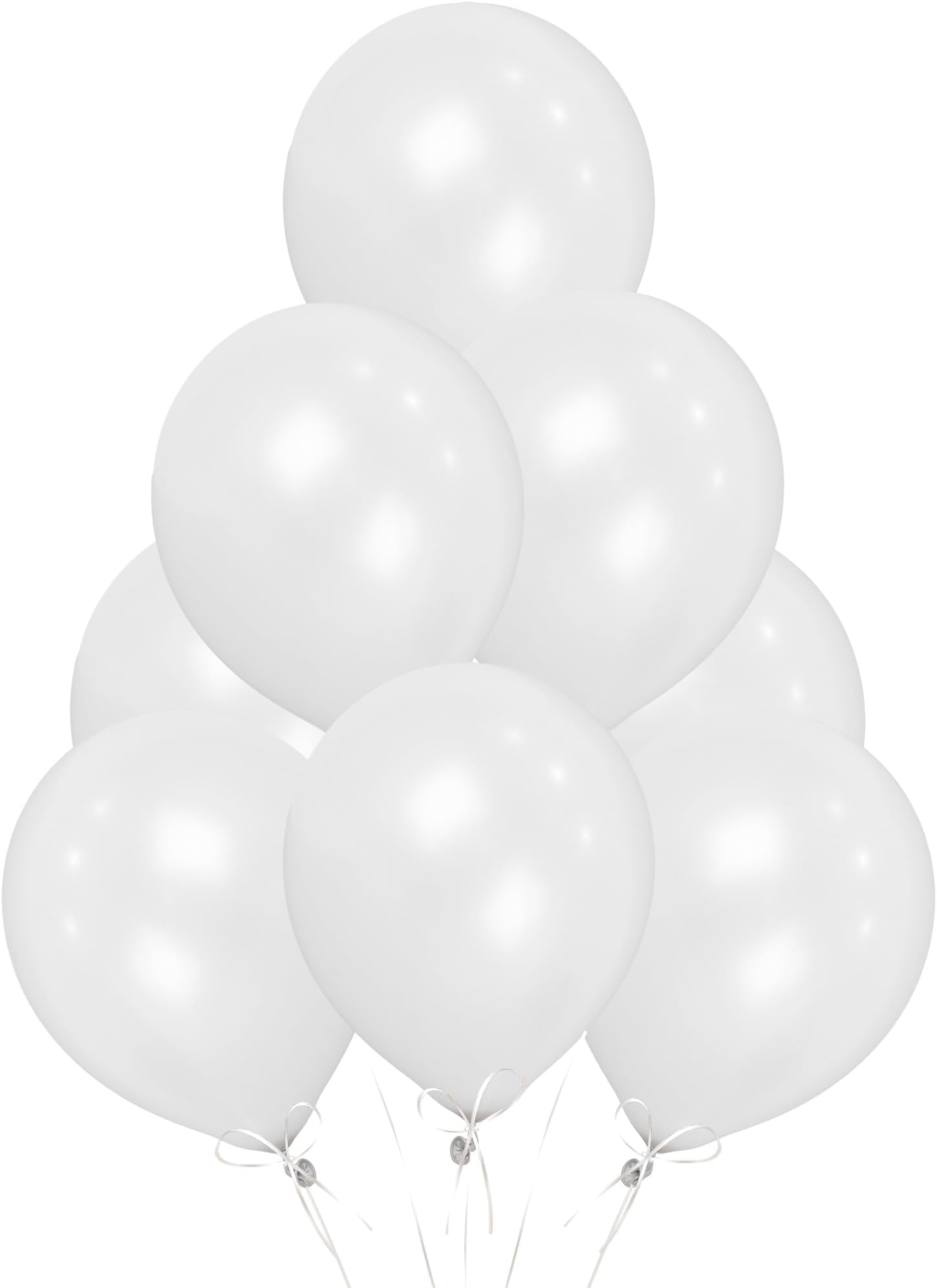 White Balloons 25 Pack, Large 12 Inch Thick Latex Biodegradable Helium Party Balloons for Birthday, Wedding, Baby Shower, Valentine's Day Events Decoration for Balloon Arch Garland