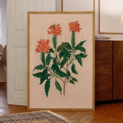 Toile moderne feuilles vertes fleurs décoration murale salon chambre 70x100 cm