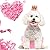 Fashion Party Supplies Tutu Skirt Pink Gift for Small Dogs Cat Pet Birthday Party Dress Crown Hat Collar Cat Dog Birthday Set (Pink)