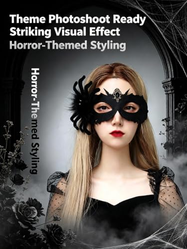 ChayWillow Halloween Black Spider Masquerade Half Eye Mask - image 2