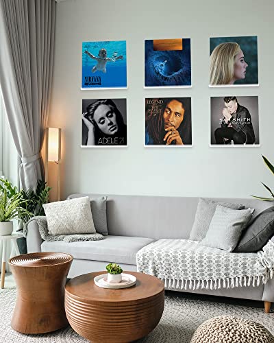 Pecmuikee Acrylic Record Holder, Wall Mount Vinyl Display Shelf And Clear Album Frame For Records Collector, Store, Home, Artistic Space, Music Corner, 6 Pcs #TOP1