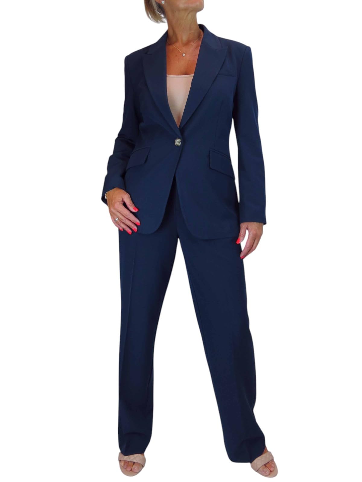 Paulo Due Women's 2 Piece Tailored Trouser Suit in Navy | Size: 8