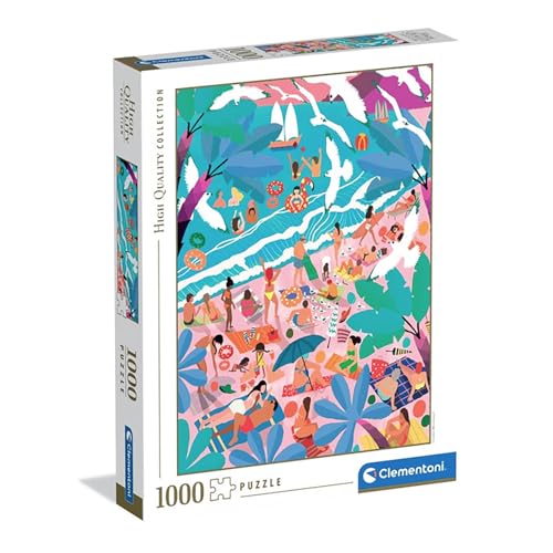 Clementoni Puzzle Rompecabezas 1000 Piezas para Adultos y Adolescentes, Tema Domingo en la Playa, Hecho en Italia, 70 x 50 cm