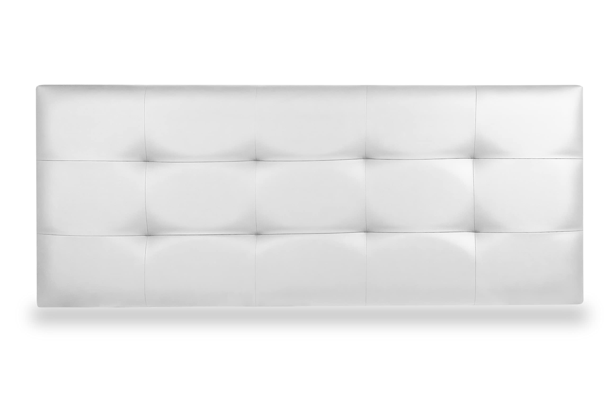DecorQUALITY Cabecero Cama tapizado Polipiel Mod. Texas Big 90 135 150 165 180 2000 (Blanco, 120 * 70)