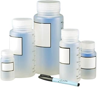 Dynalon 501505-0250 Graduated Wide Mouth Polypropylene Bottles, Graduated, 250ml Capacity, Pack of 12
